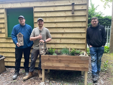 A few of the Friends of Severn Farm Pond volunteer group